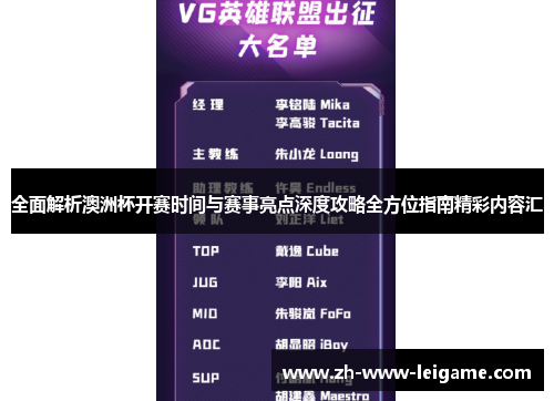 全面解析澳洲杯开赛时间与赛事亮点深度攻略全方位指南精彩内容汇 全面解析澳洲杯开赛时间与赛事亮点深度攻略全方位指南精彩内容汇
